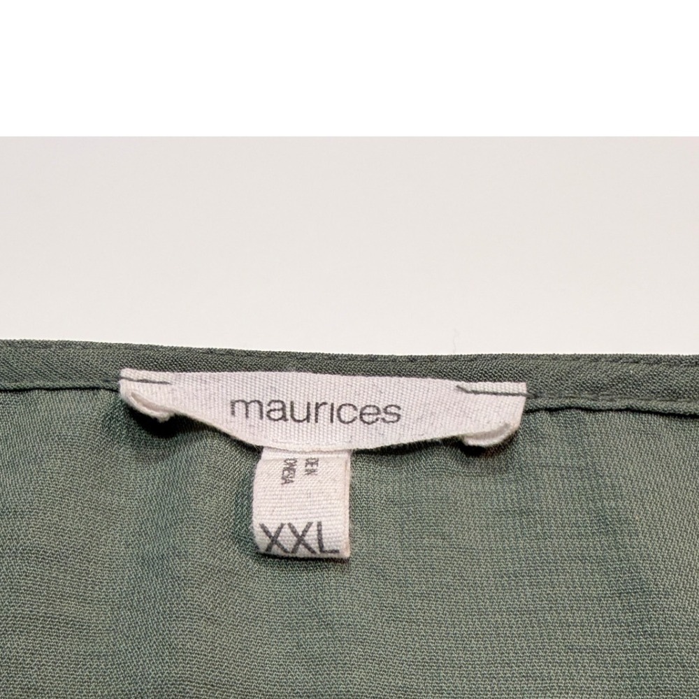 Maurices Sage Green Sleeveless Blouse Flowy V Neck Tank Top XXL - Picture 7 of 10